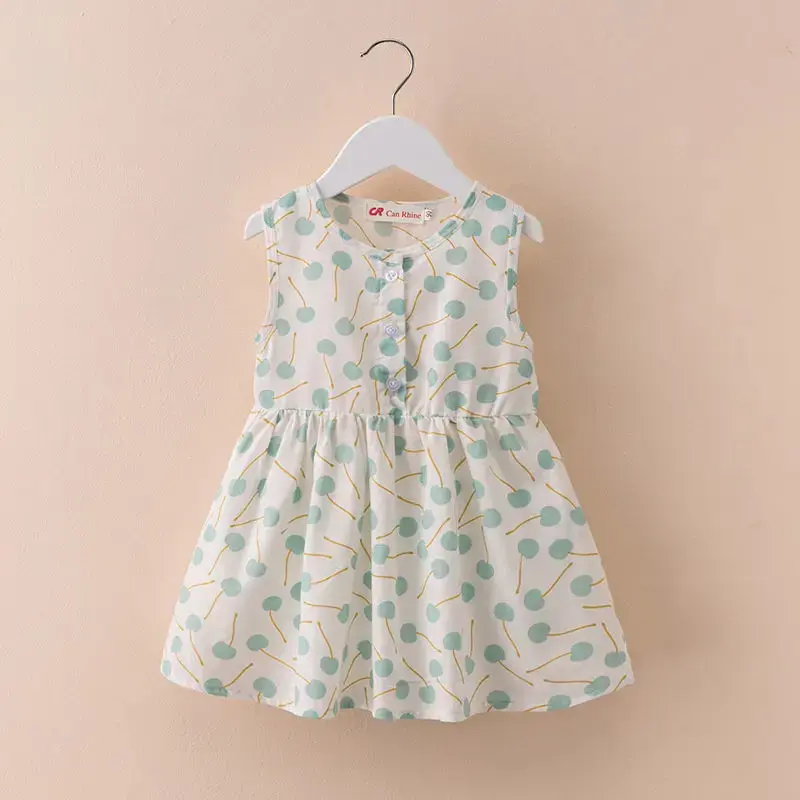 Thumbnail: Girls' Dress 100% Cotton Baby Sundress 1-7 Years Thin and Comfortable