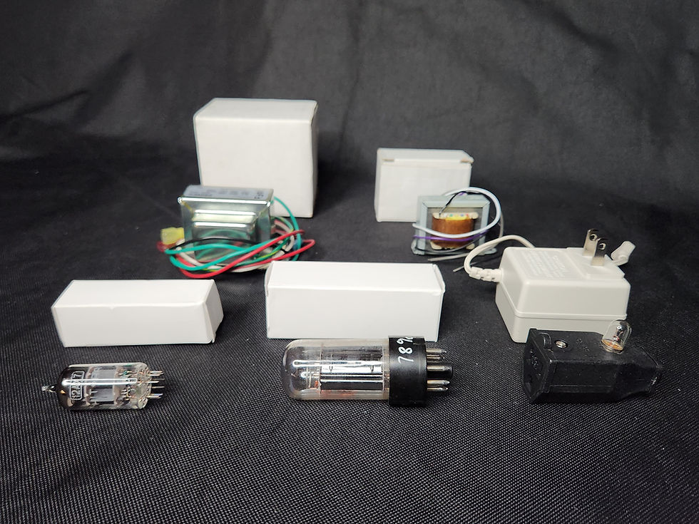 Thumbnail: Close-up picture of vacuum tubes and transformers.
