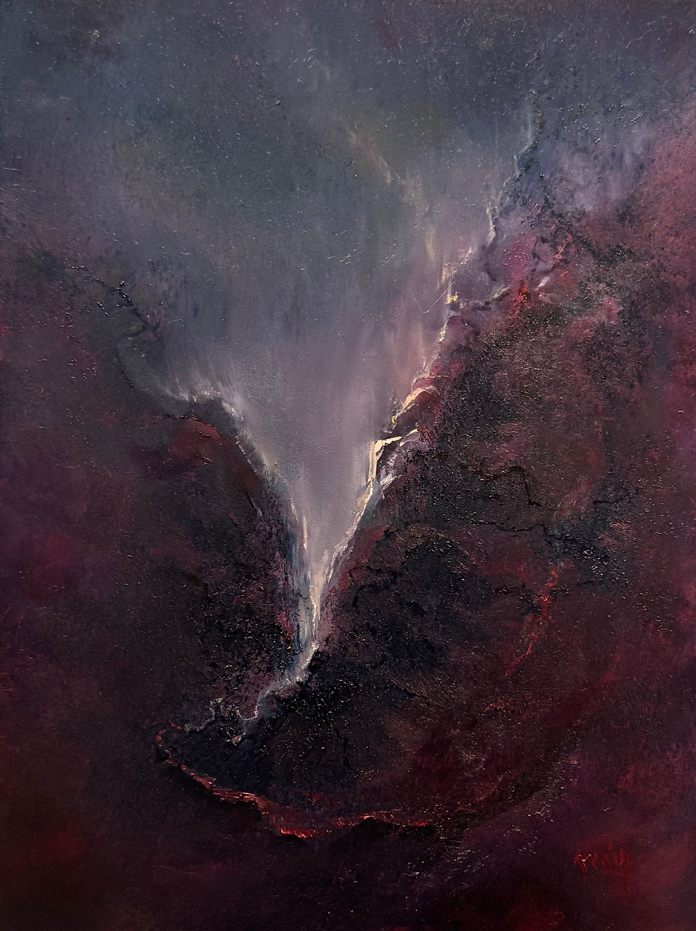 An abstract landscape painting.