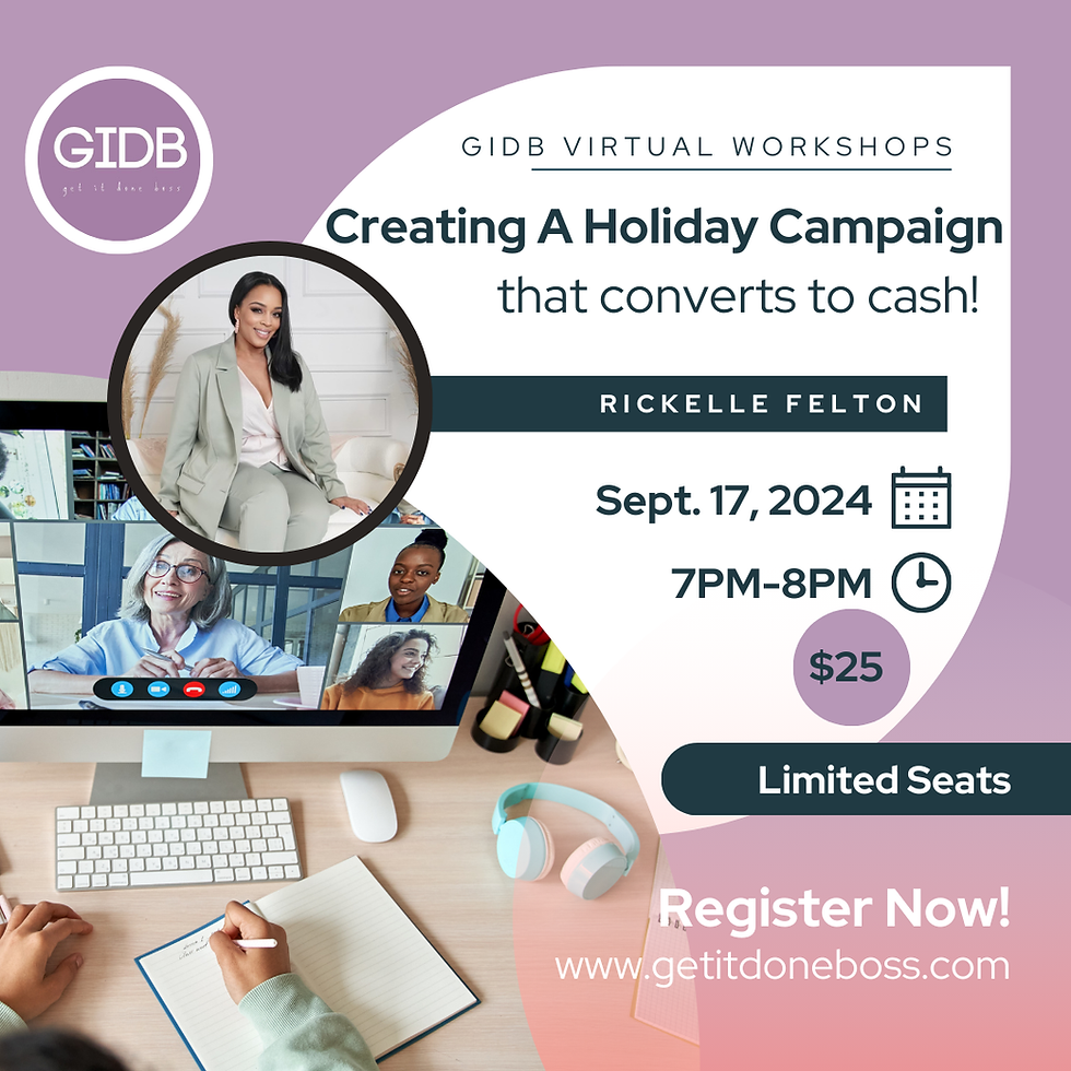 GIDB Connect, Holiday Campaign September Workshop