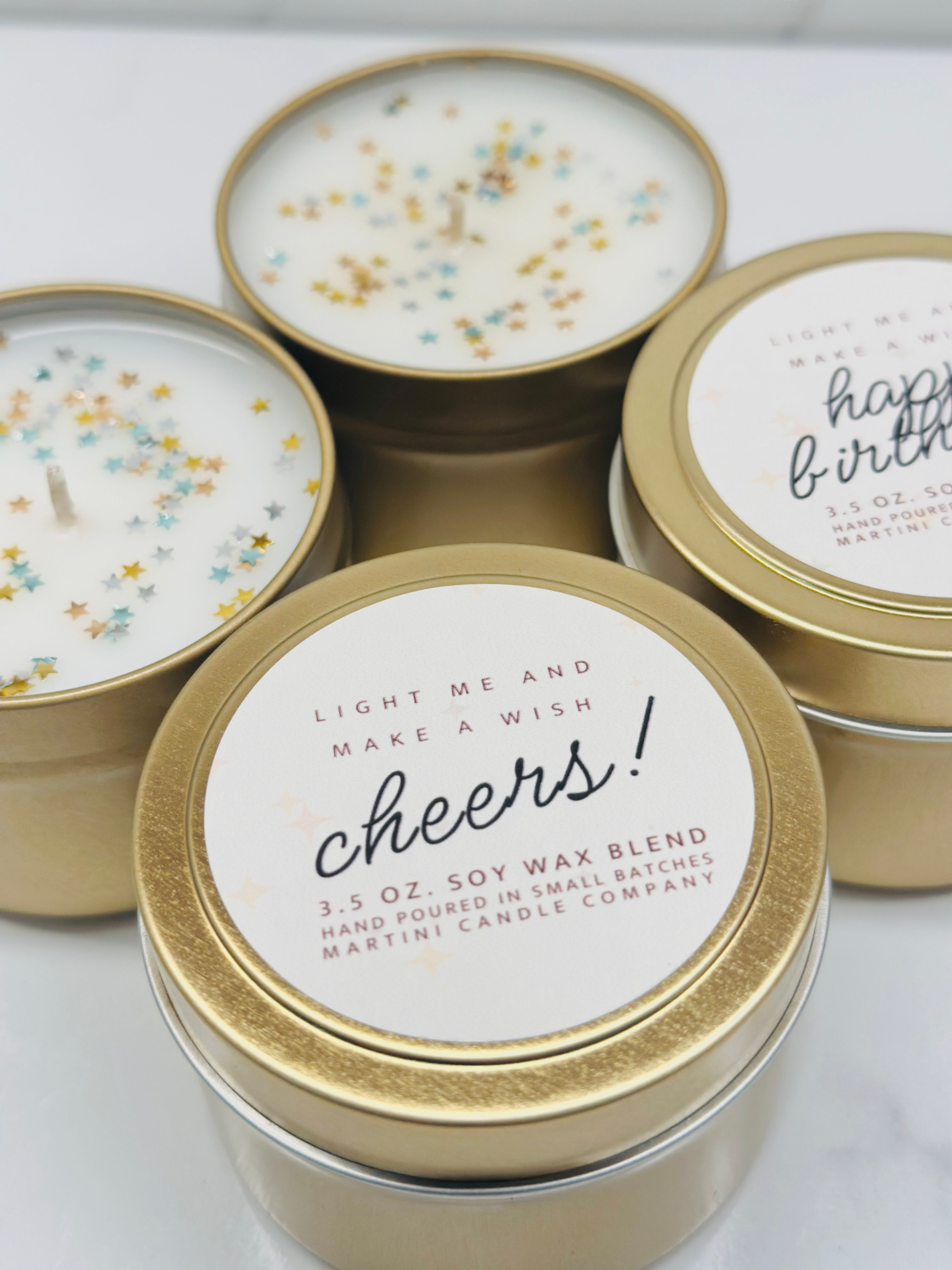 Cheers! Candle w/ Candle-Safe Glitter