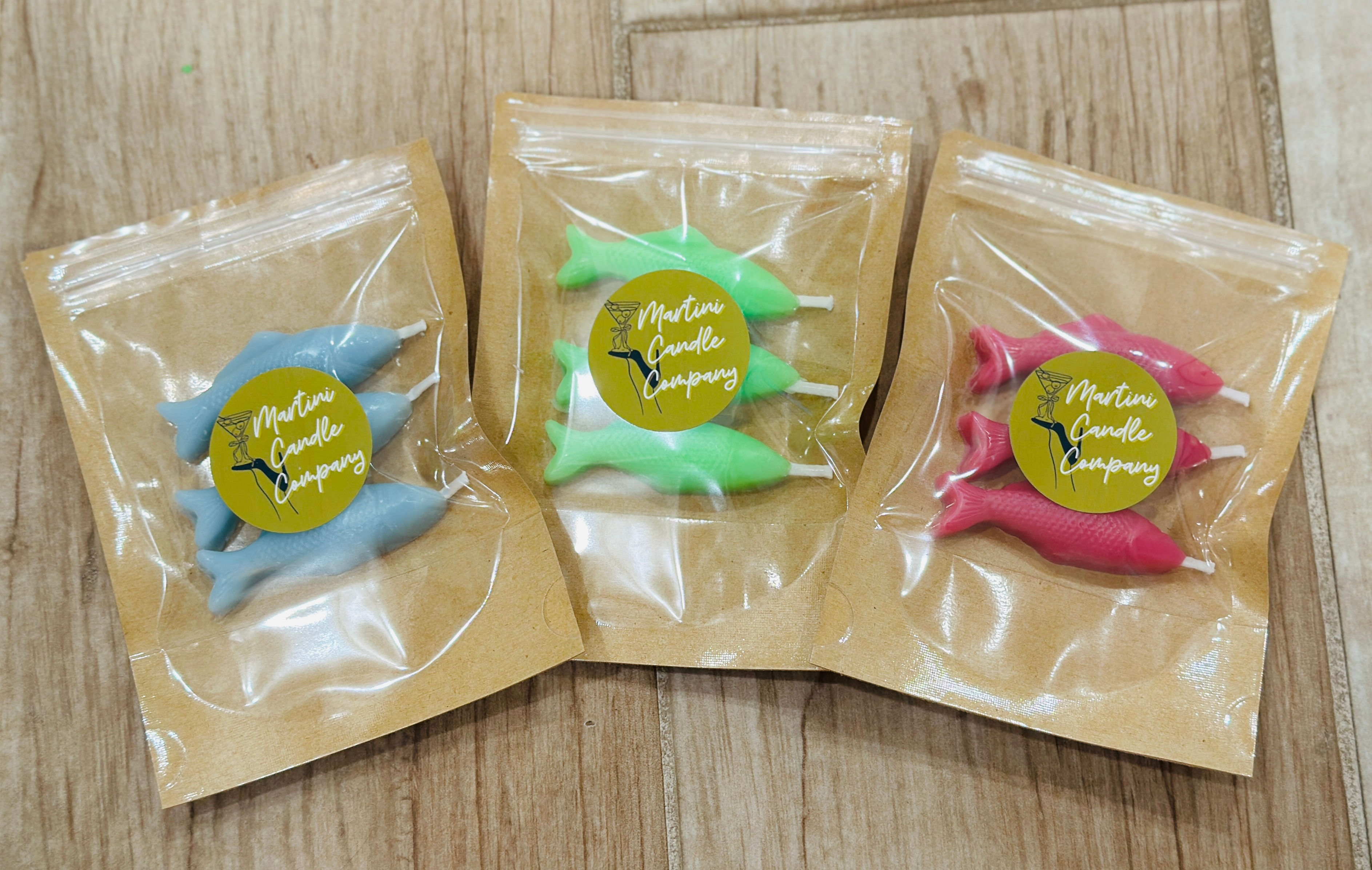 Set of 3 Fishy Fish Candle Cake Toppers