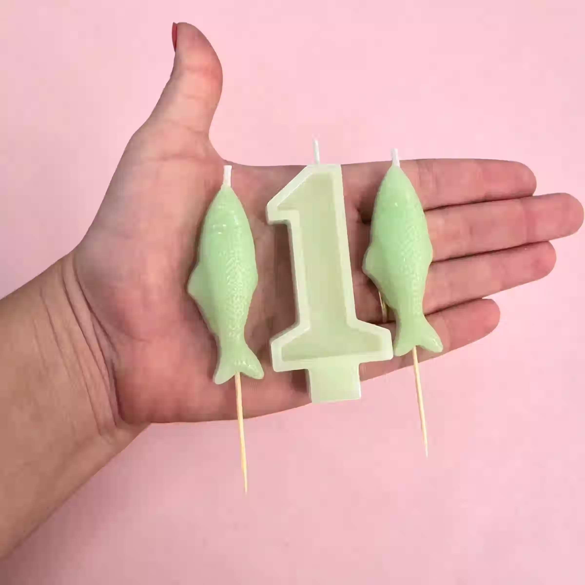 Beeswax Fish and Number Cake Toppers: Handmade Birthday Candles