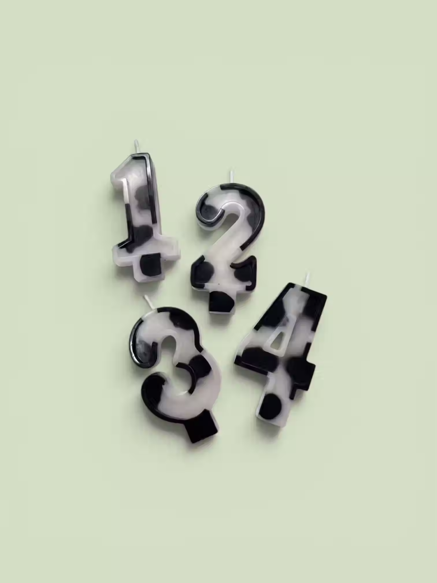 Handmade Cow Rodeo Safari Animal Birthday Number Candle