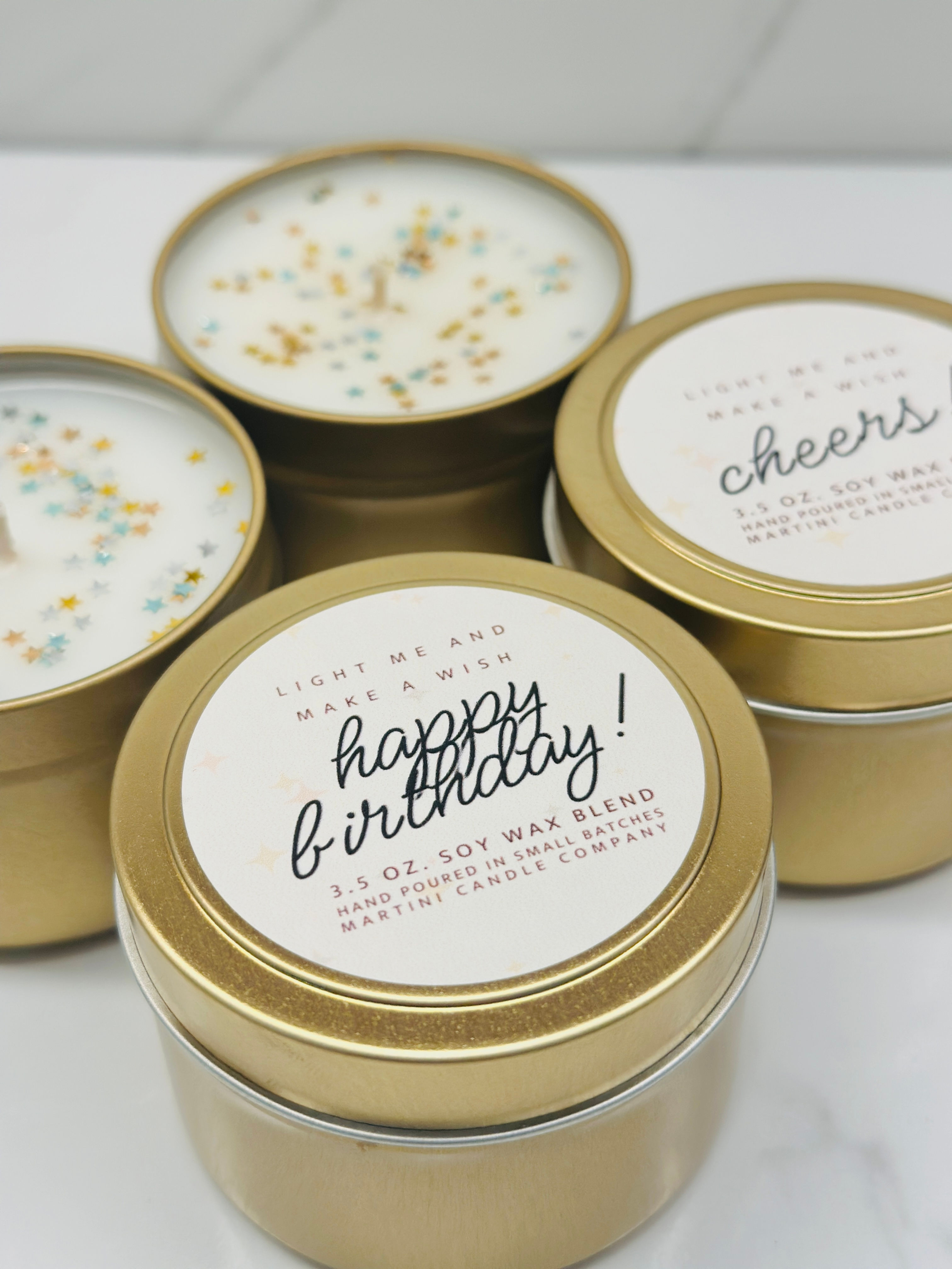Happy Birthday Cake Candle w/ Candle-Safe Glitter