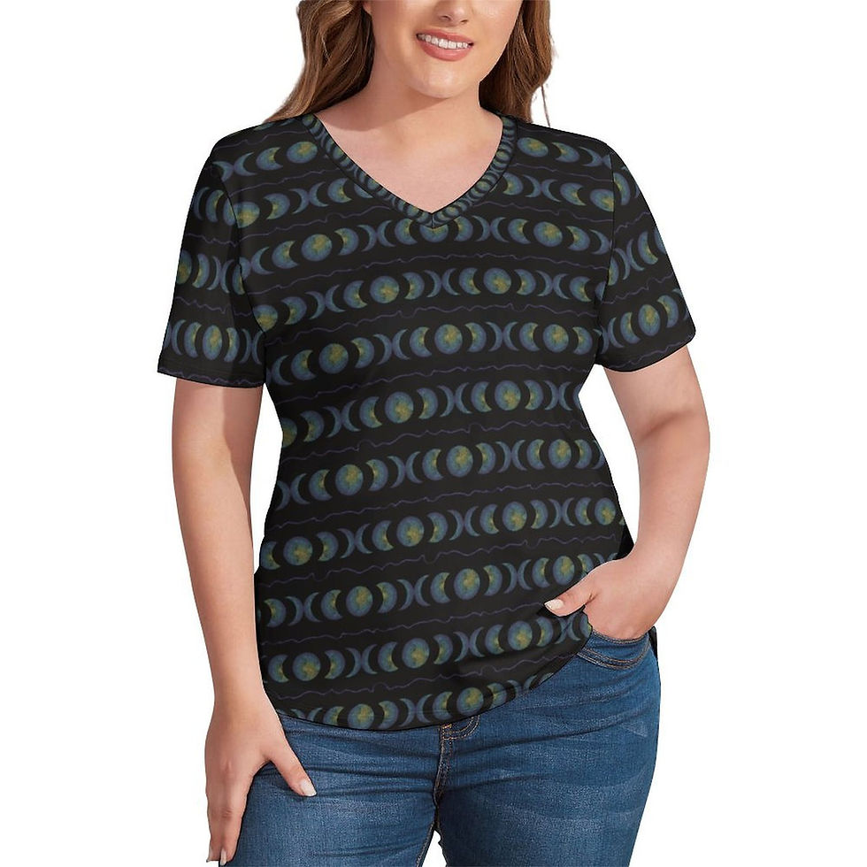 Thumbnail: Ice Silk V-Neck T-Shirt - Moon Magic