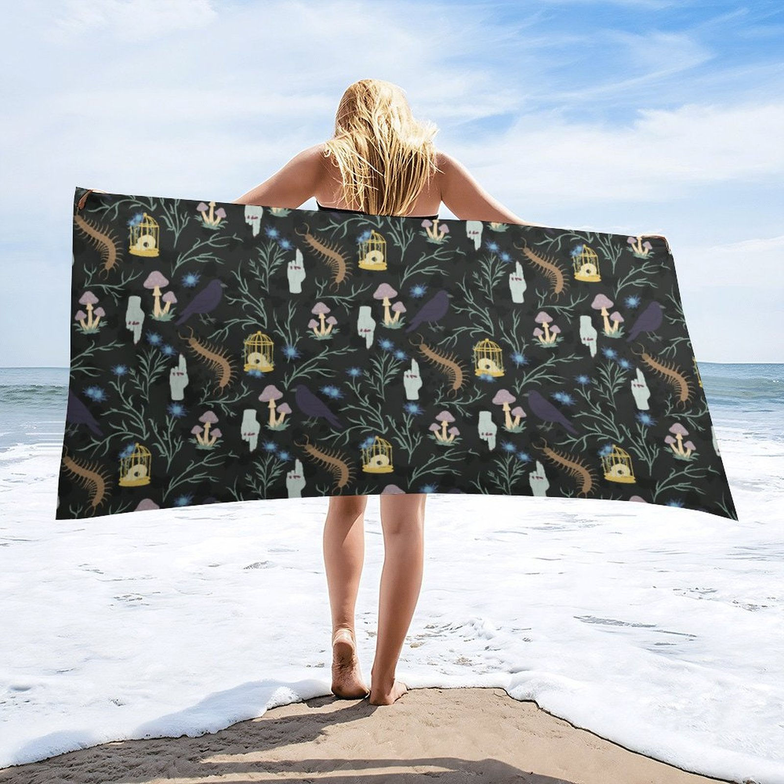 Beach Towel - Cottage of Crows