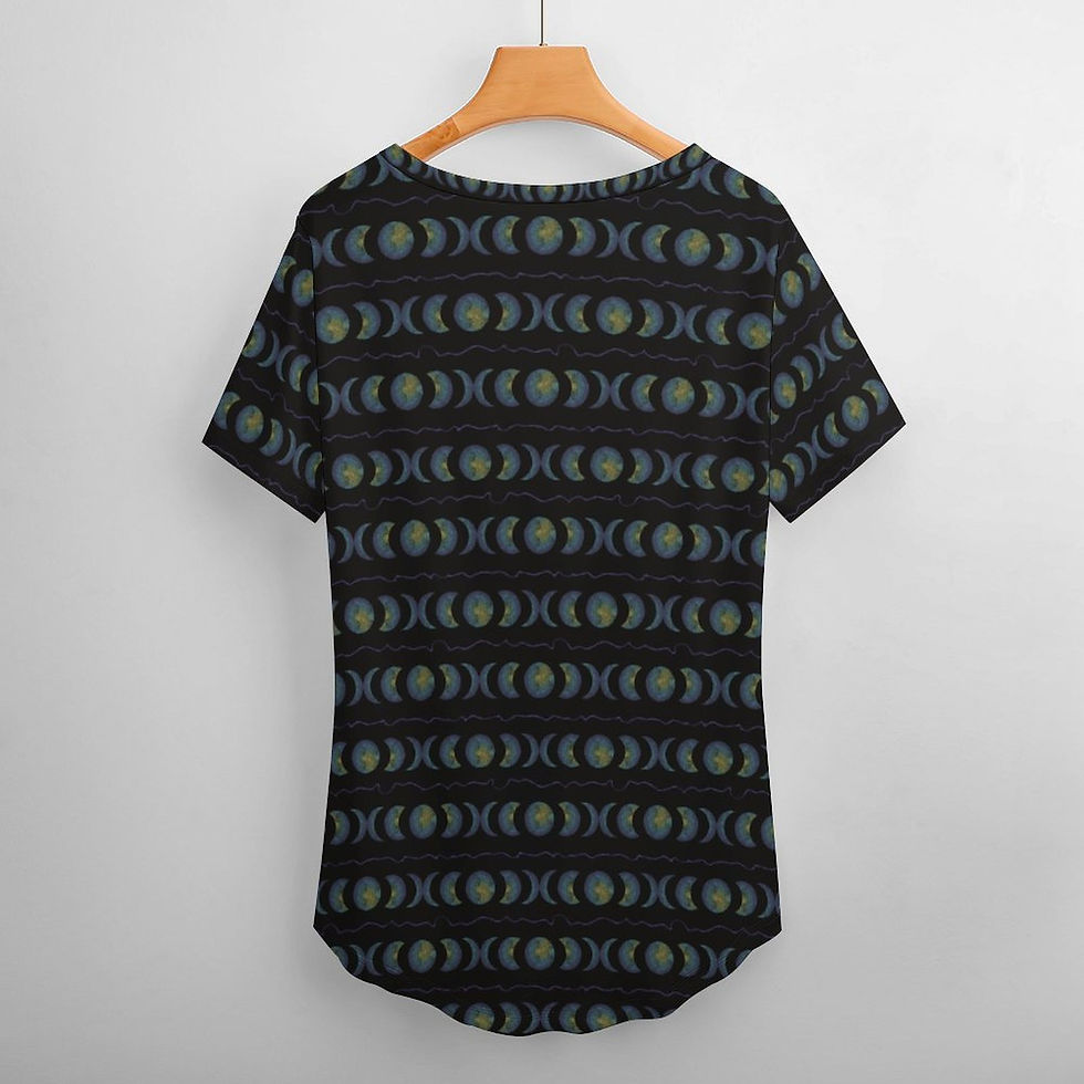 Thumbnail: Ice Silk V-Neck T-Shirt - Moon Magic