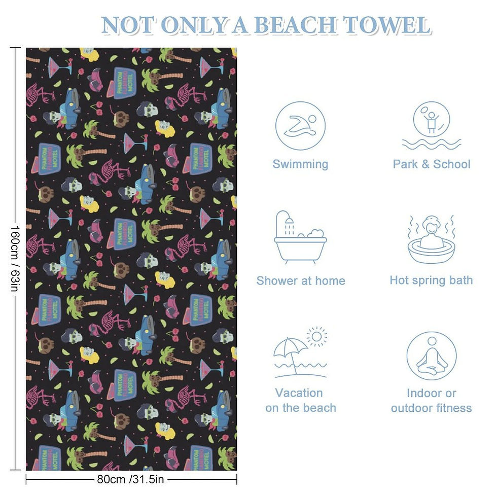 Thumbnail: Beach Towel - Phantom Flamingo