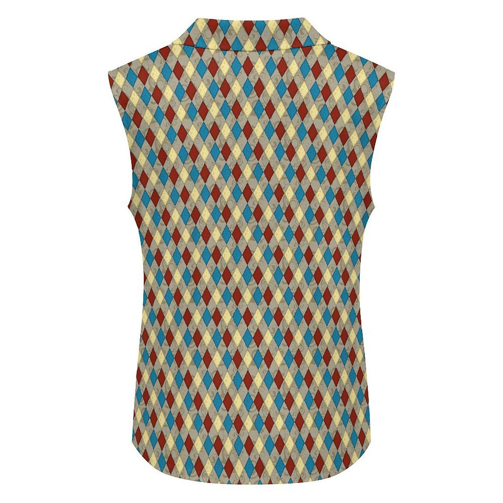 Thumbnail: Sleeveless Polo Tank Top - Sideshow (Diamonds)