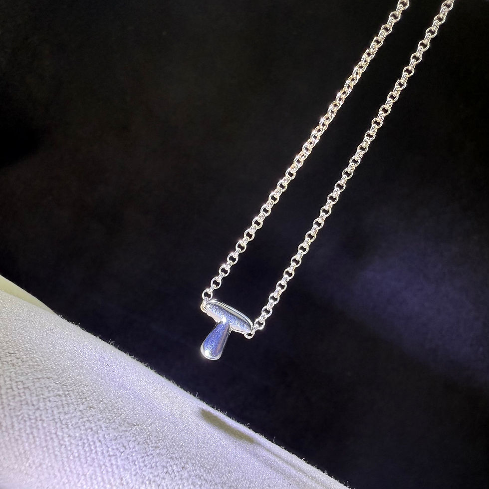 Thumbnail: Silver Bubble Letter 'T’ on 55CM Belcher Chain Necklace - Silver