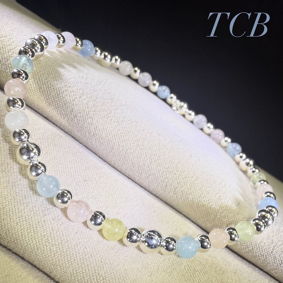 Thumbnail: Handmade Natural Grey Moonstone Stacking Bracelet With Silver Spacers.
