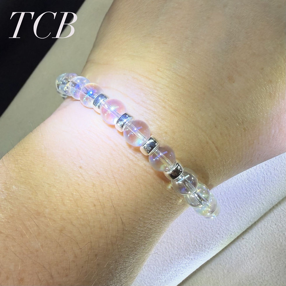 Thumbnail: Crystal Quartz Gemstone Stacking Bracelet With Silver Beads: Silver 925