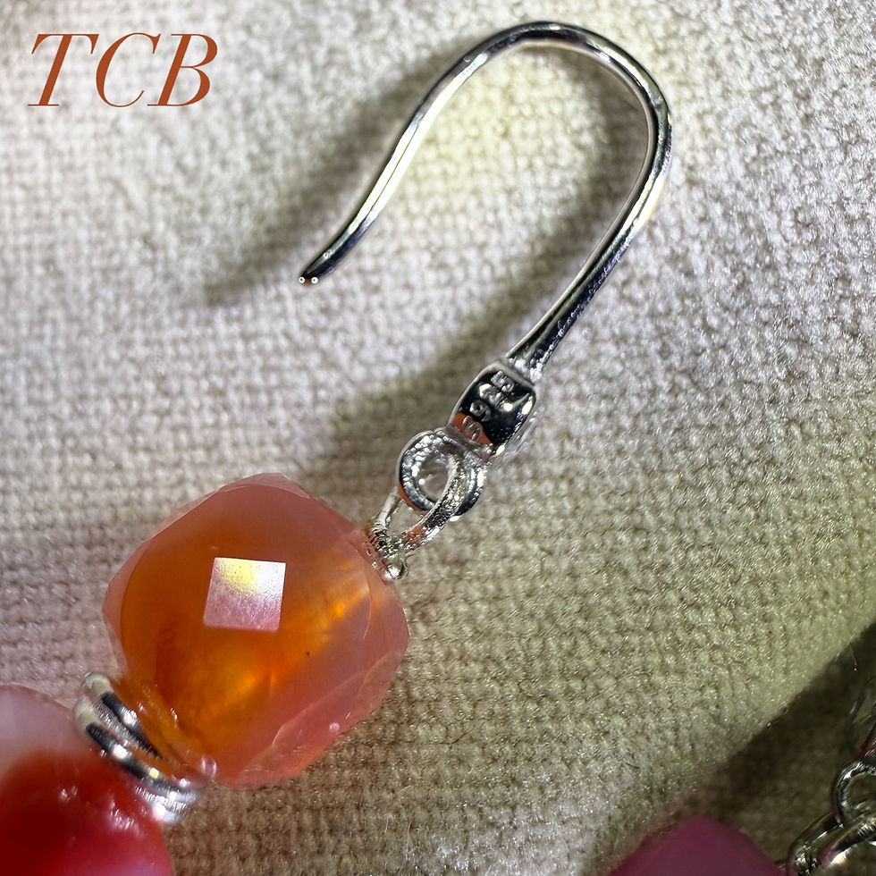 Thumbnail: Handmade Fushia Red Agate With Silver Spacers: Sterling Silver 925