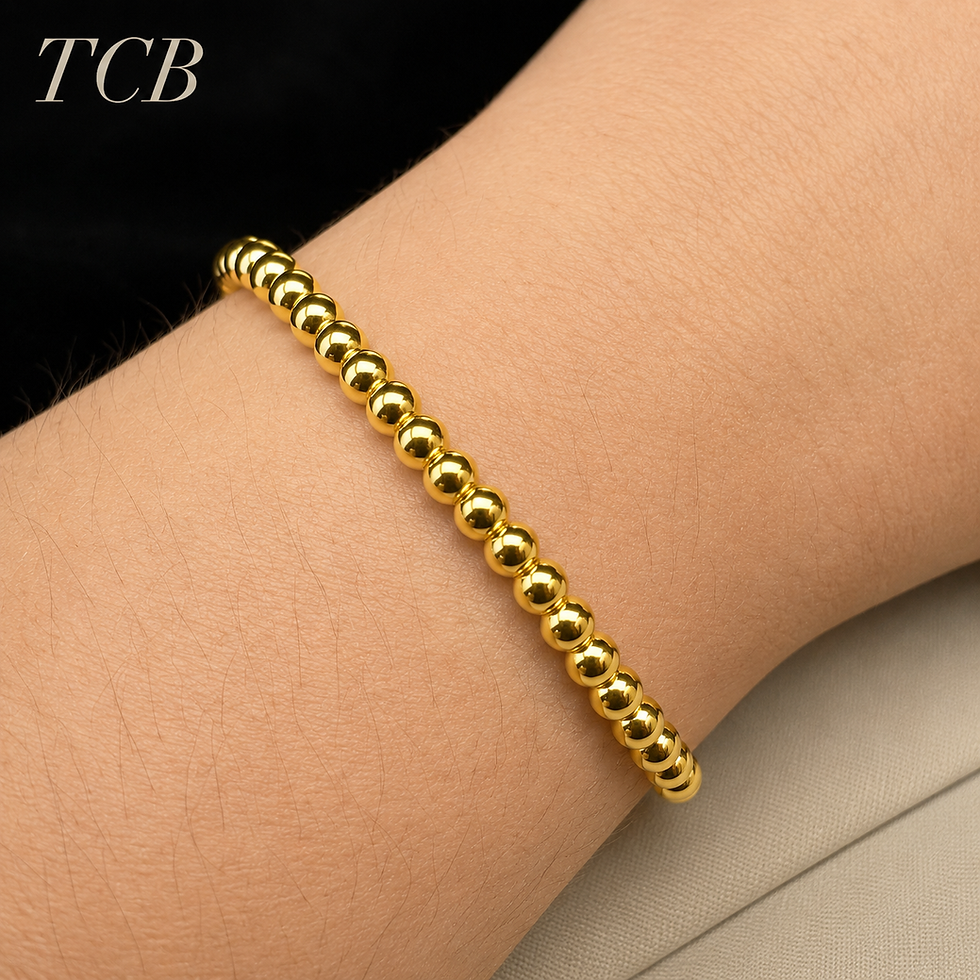 Thumbnail: Beaded Stacking Bracelets Silver Gold or Rose Tarnish Free Finishes