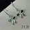 Thumbnail: Sparkling Hunter Green Bow Charm Earrings: Silver 925