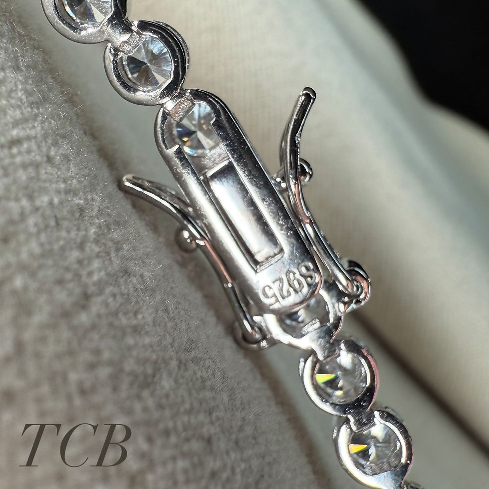 Thumbnail: Elegant sterling silver tennis bracelet with single row of bezel-set cubic zirconia crystals.