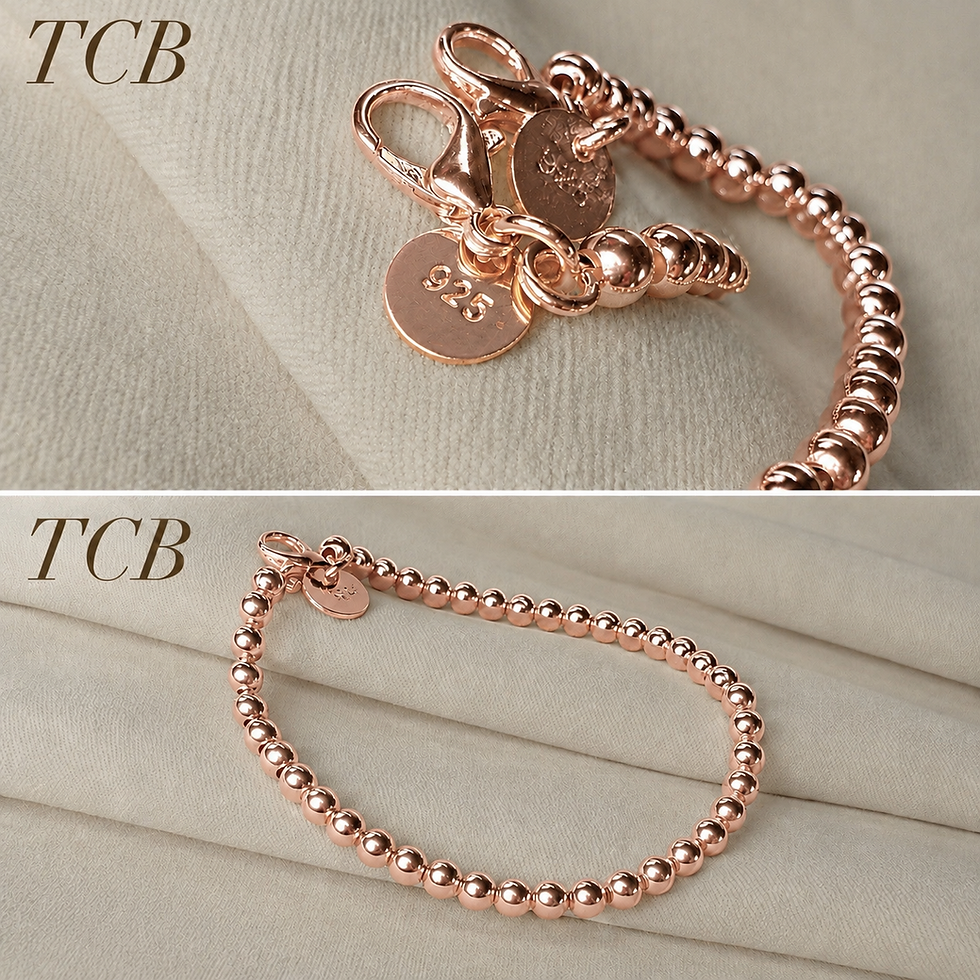 Thumbnail: Beaded Stacking Bracelets Silver Gold or Rose Tarnish Free Finishes
