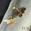 Thumbnail: Sparkling Gold Plated Pave Bee Stud Earrings: Sterling Silver 925
