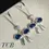 Thumbnail: Sparkling Royal Blue Bow Charm Earrings: Silver 925