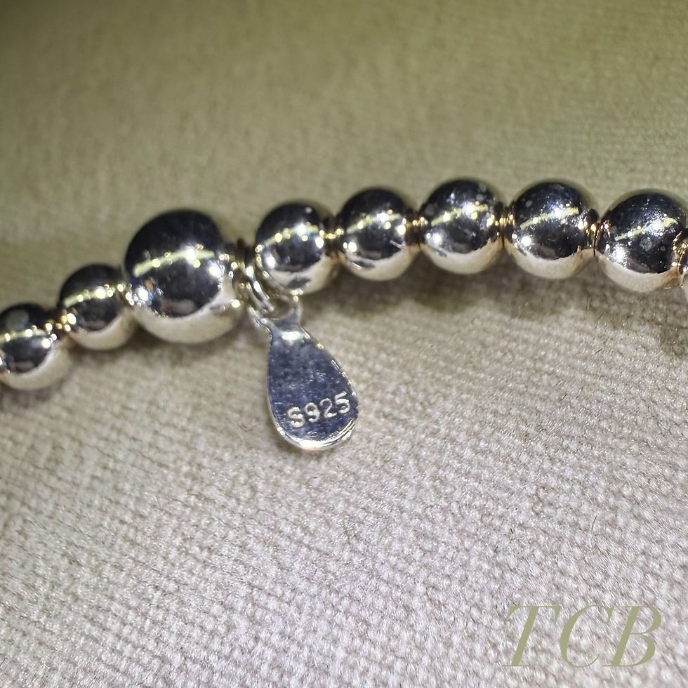 Thumbnail: Handmade Stackable Beaded Bracelet With Emerald Green Heart Charm: Silver