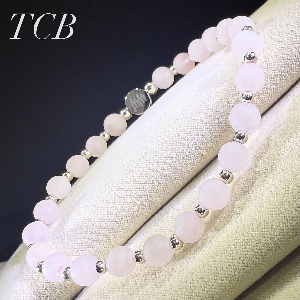 Thumbnail: Matte Rose Quartz Stacking Bracelet With Silver Spacers: Sterling Silver 925