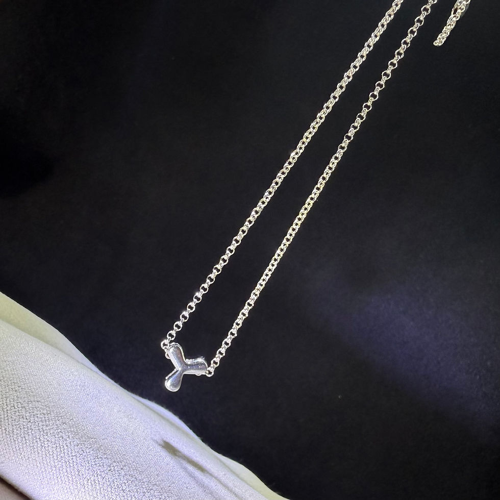 Thumbnail: Silver Bubble Letter 'Y’ on 55CM Belcher Chain Necklace - Silver