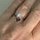 Thumbnail: Stunning Overlapping Pear Drop & Oval Ring - Clear and Burgundy CZ    Silver 925 - Hallmarked.