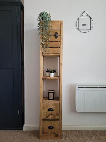 Rustic Tall Bathroom Cabinet | Carpenter's Workshop