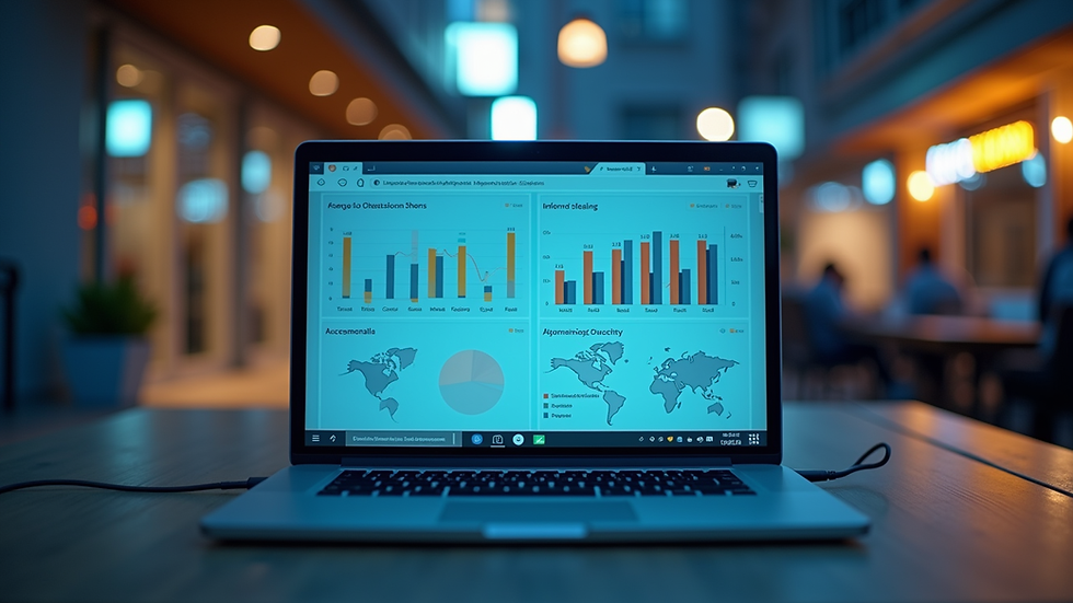 Eye-level view of a laptop screen showing chatbot automation dashboard