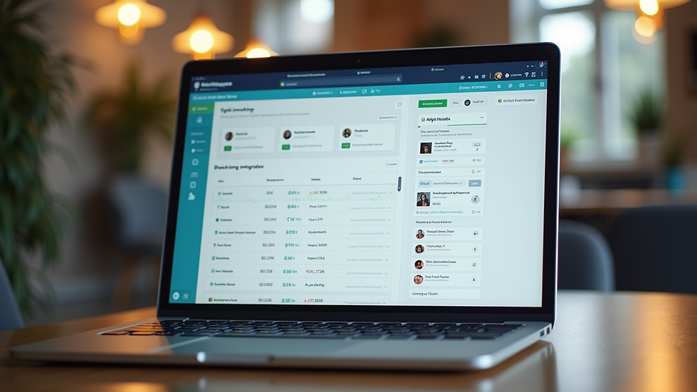 Eye-level view of a laptop screen showing Shopify dashboard with chat tool integration