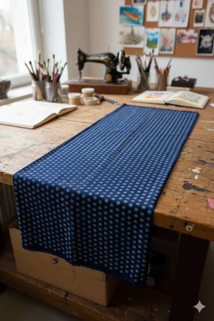 Meterware Historisches Blaudruckmuster