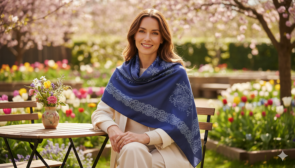 Seidentuch Blaudruck