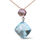 Thumbnail: Amethyst & Blue Topaz Dangle Pendant in 18K White & Rose Gold
