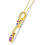 縮圖：Diamond Ribbon Pendant with Pink Sapphires in 14K Yellow Gold