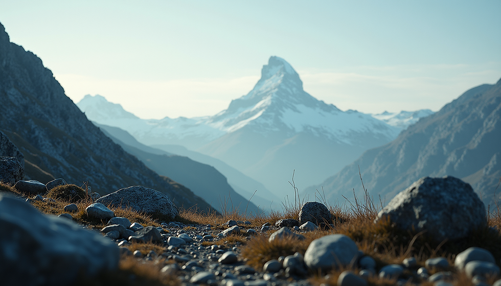 A mountain approachable from two sides