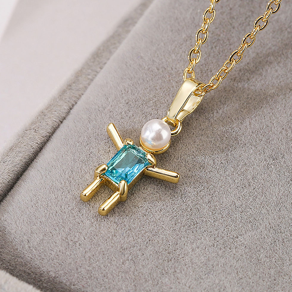 Thumbnail: Minimalist Design Girl Boy Pendant Necklaces For Women Girls, Stainless Steel Ch