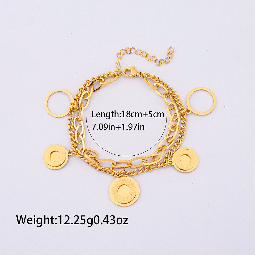 Thumbnail: Women's Stainless Steel Double Layer Chain Bracelets Jewelry, Party Gifts, and A