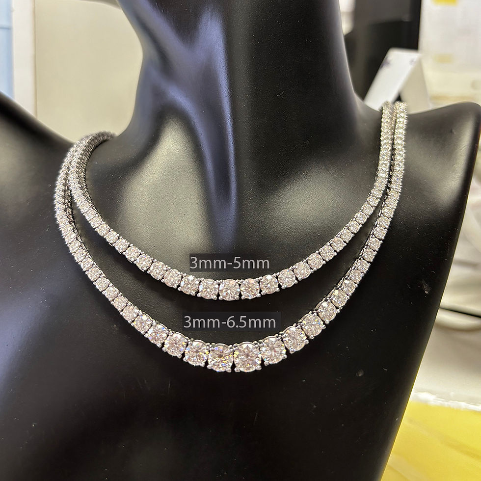 Thumbnail: Moissanite Diamond Tennis Necklace with Certificate 3-5mm Size Gradient Diamond 