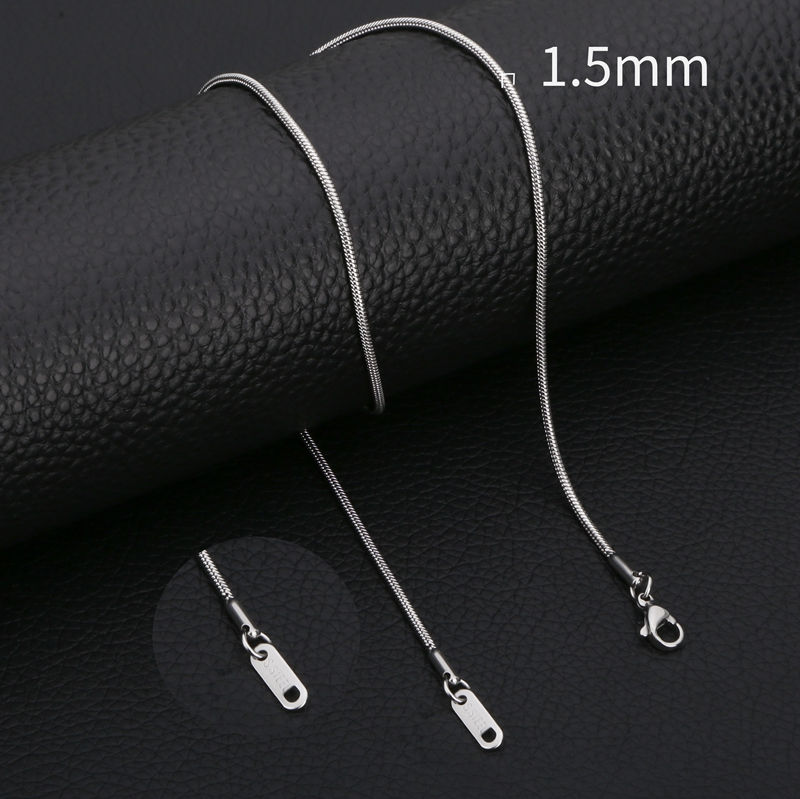 Thumbnail: HIYEE Snake Chain Necklace Mix And Match For Women Men Stainless Steel Snake Twi