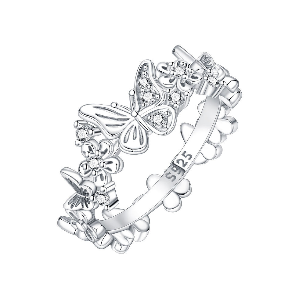 Thumbnail: Hot Sale Original S925 Sterling Silver Zirconia Butterfly Ring Fine Jewellery We