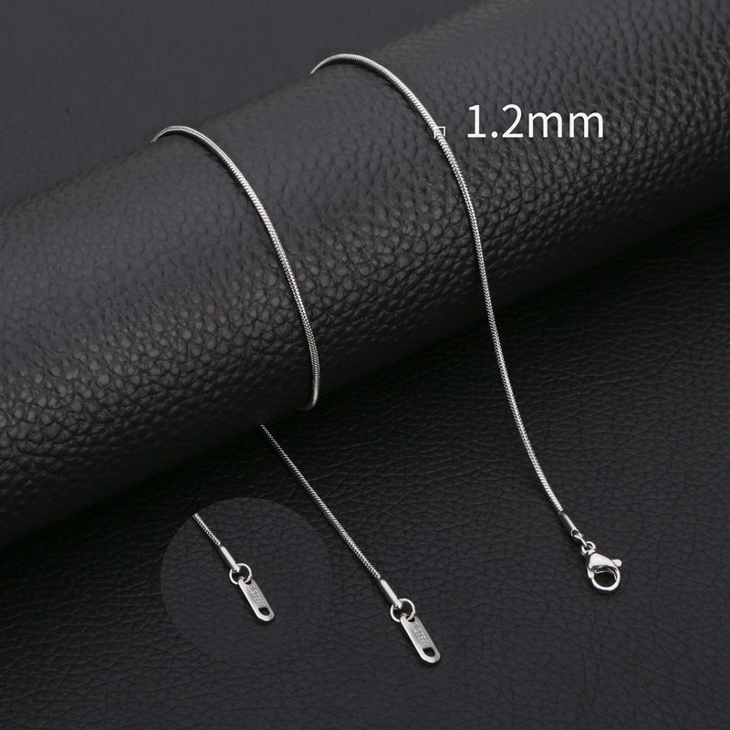 Thumbnail: HIYEE Snake Chain Necklace Mix And Match For Women Men Stainless Steel Snake Twi