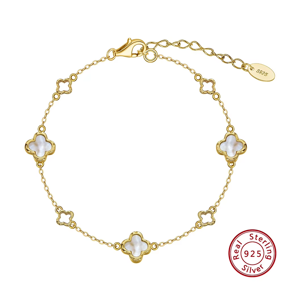 Thumbnail: ORSA JEWELS Hollow Clover Luxury Chain Necklace Banquet Party Gift 925 Silver Fo