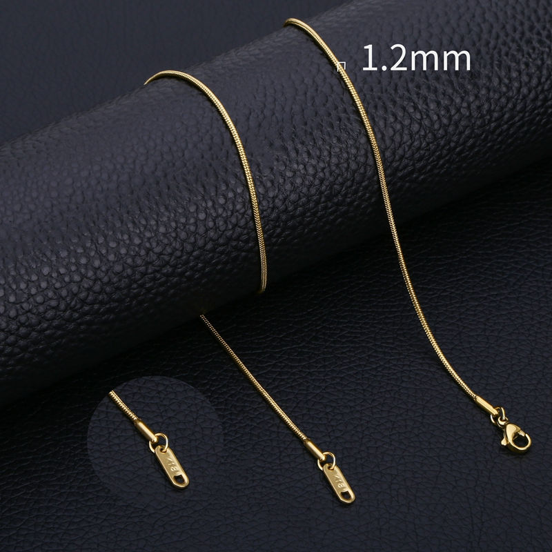 Thumbnail: HIYEE Snake Chain Necklace Mix And Match For Women Men Stainless Steel Snake Twi