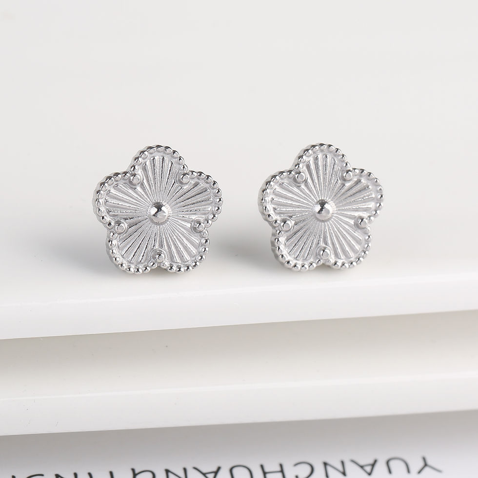 Thumbnail: Hot Sale Stainless Steel Laser Five Leaf Flower Petal Adjustable Clover Bracelet