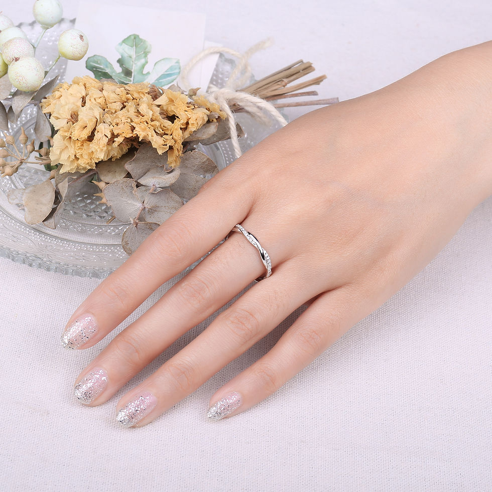 Thumbnail: JewelryPalace Moissanite D Color Love Rope Infinity 925 Sterling Silver Stackabl