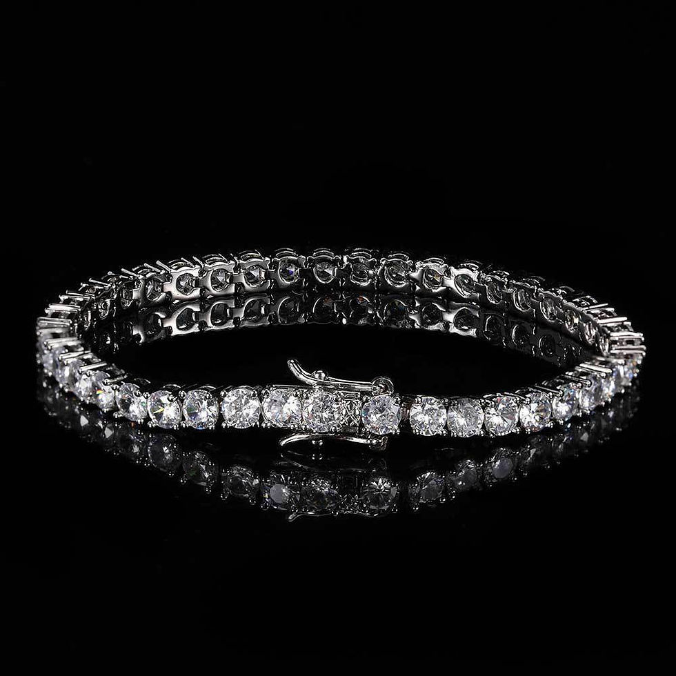 Thumbnail: 100% S925 Sterling Silver 2-6mm Real Moissanite Tennis Bracelet for Women Weddin