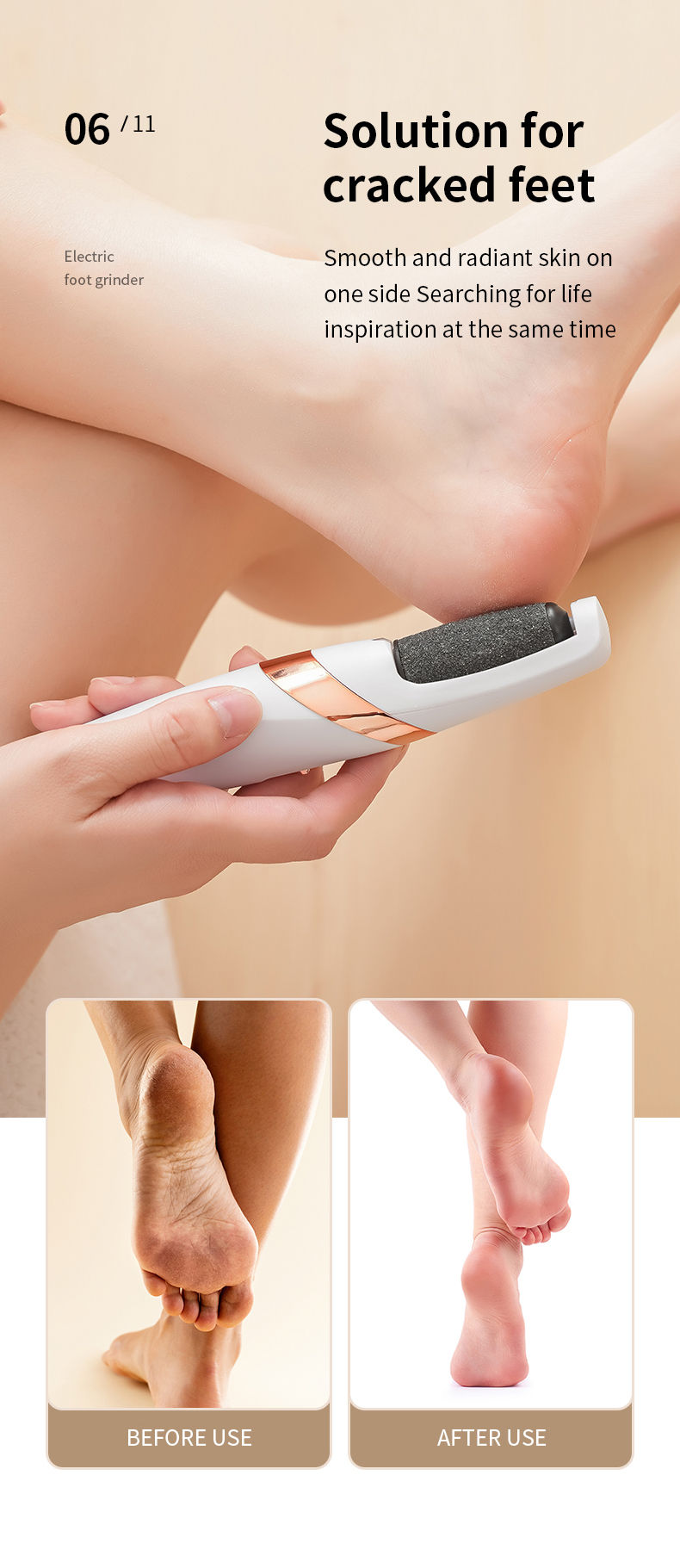Thumbnail: HOMEFISH Electric Foot Grinder Automatic Foot Callus Rubbing Pedicure Dead Skin 