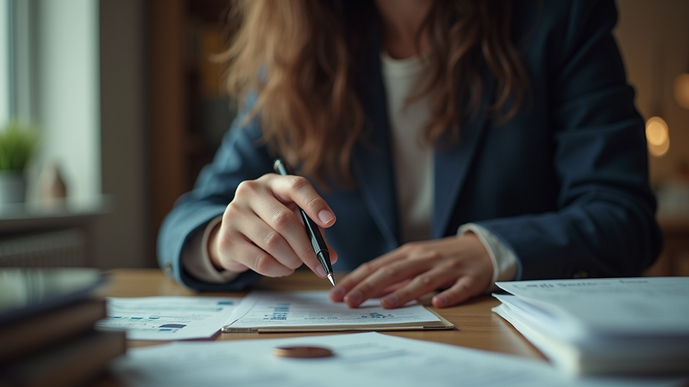 Close-up view of a person contemplating financial decisions