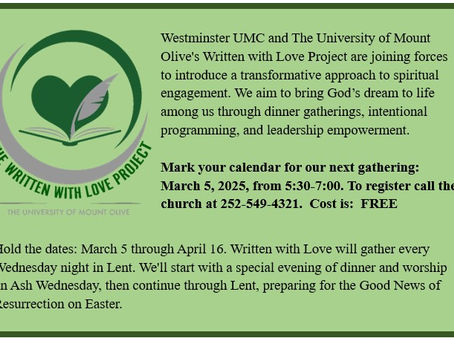Ash Wednesday / Written with Love Project - March 5, 2025